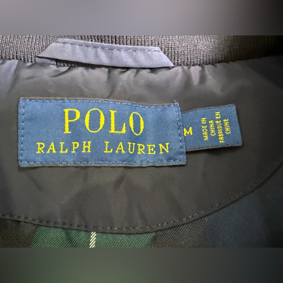 Polo Ralph Lauren Men’s Navy Zip-Up Jacket Plaid Lined Classic Bomber Size M - Picture 8 of 14